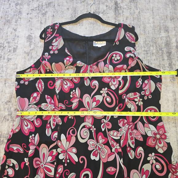 VTG Studio I Dress Women Plus Size 20W Sleeveless Floral Ruffle MOD 90s Coquette - Picture 8 of 11